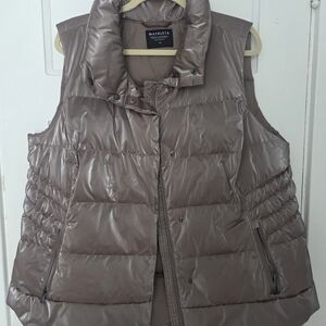 Athleta Women's Shiny Brown Puffer Vest